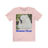 Image of Samoyed Monday Blue Unisex Jersey Short Sleeve Tee